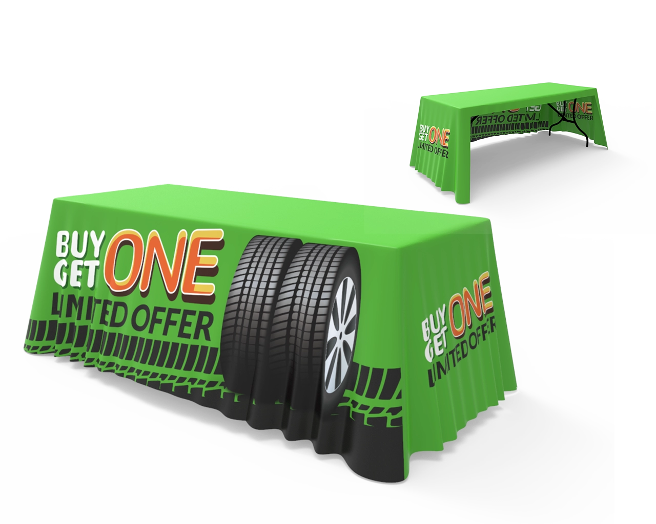 6ft Table Cover 3 Sided (Open Back)